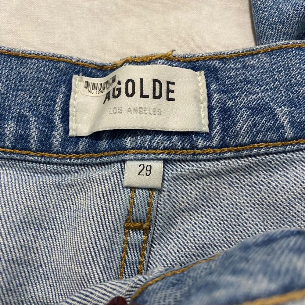 AGOLDE Riley Buttonfly High Rise Cropped Distressed‎ Jeans Size 29 - Picture 5 of 9